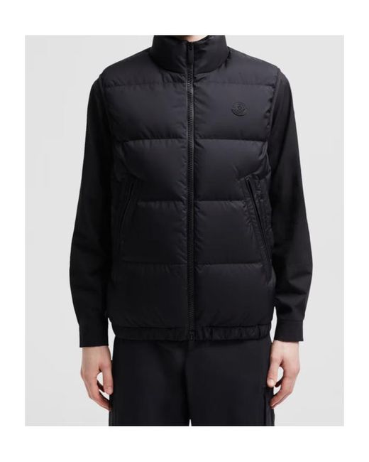 Moncler Black Fedare Zip-Up Padded Gilet for men