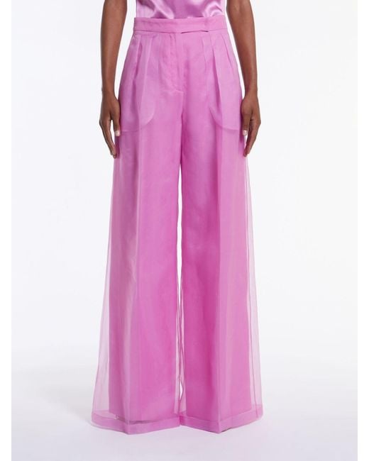 Max Mara Pink Pianoforte High Waisted Straight-Leg Pants