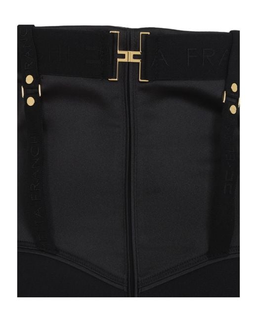 Elisabetta Franchi Black High-Waist Bondage Skirt