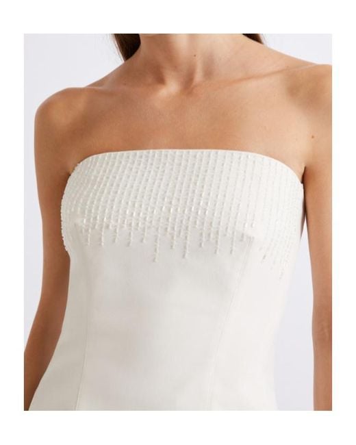 Marella White Stretch Canvas Corset Top