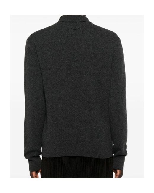 Jacquemus Black Collared Asymmetric Button-Up Jacket for men