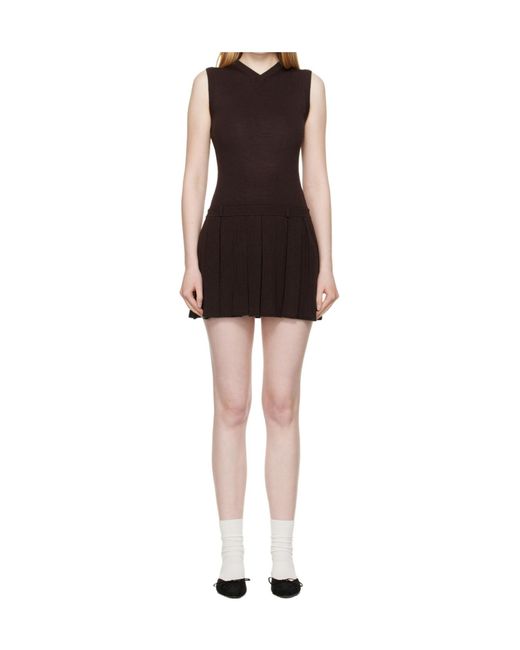 Sandy Liang Brown Millie Mini Dress