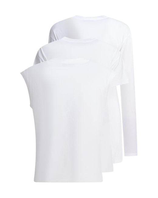 Miu Miu White Set Of Three Logo Patch T-Shirts