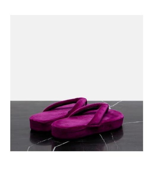 Balenciaga Purple Platform Thong Sandals