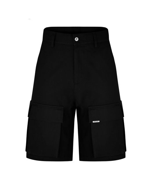 Represent Black Solid Color Shorts for men