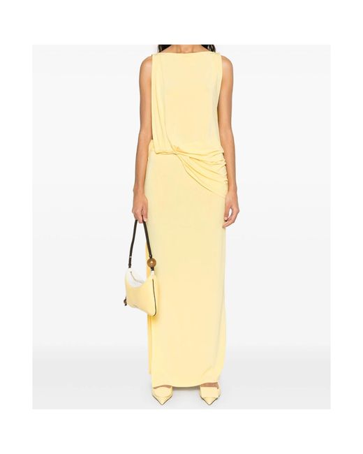 Jacquemus Twist Detailed Long Dress in Yellow | Lyst