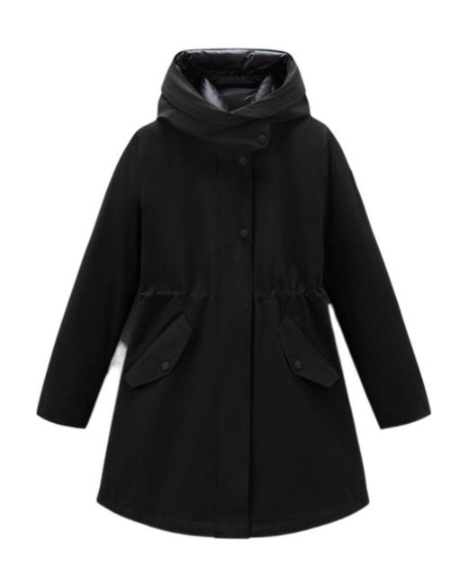 Woolrich Black Zip-Up Reversible Coat