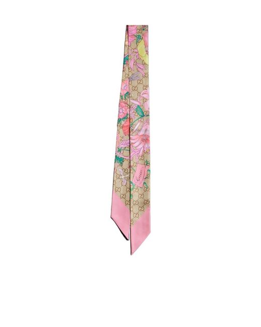Gucci Red Printed Silk Ribbon