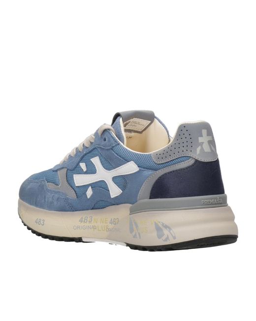 Premiata Blue Lace-Up Sneakers for men