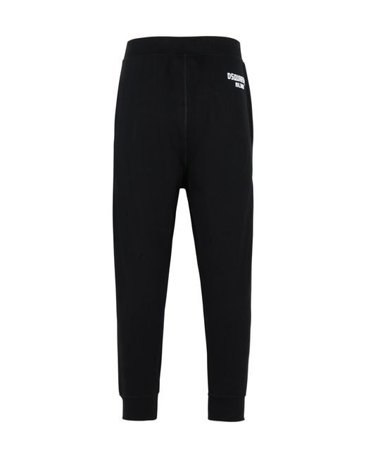 DSquared² Black Logo Printed Sweatpants for men
