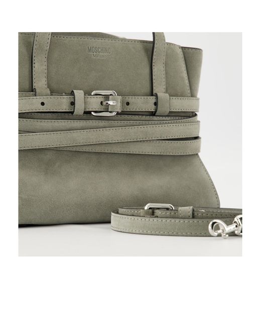 Moschino Metallic Tie Me Belt-Detail Tote Bag