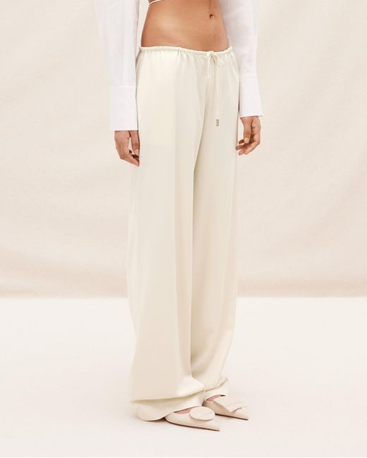 Jacquemus White Le Pantalon Mentalo Wide-Leg Trousers