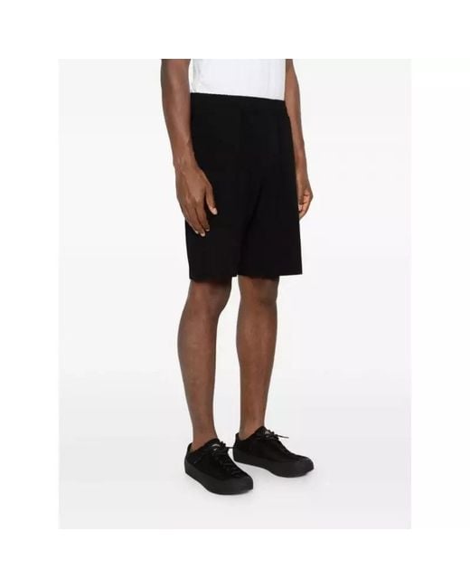 Karl Lagerfeld Black Logo-Embroidered Elasticated Shorts for men