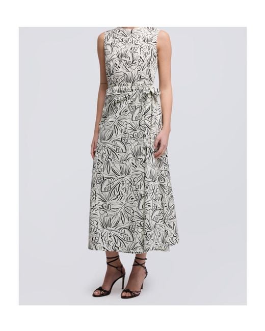 Aspesi White Floral-Print Midi Dress