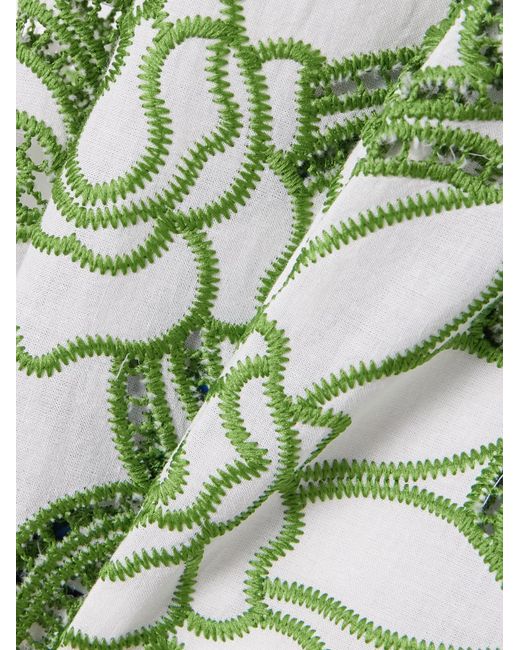 Borgo De Nor Green Scalloped Broderie Anglaise Maxi Skirt