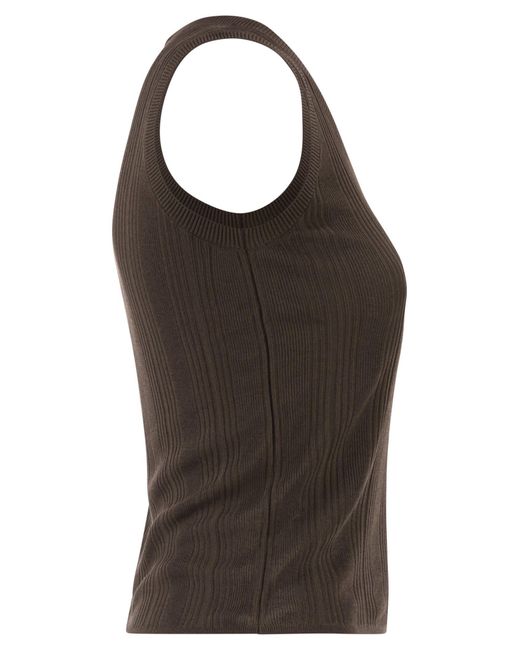 Weekend by Maxmara Black Wkdcose Ribbed Knitted Top