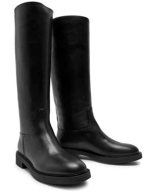 Gianvito Rossi Black Ascott Leather Knee-High Boots