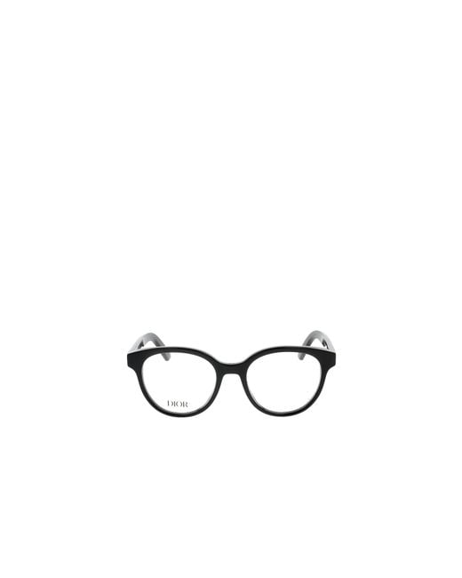 Dior White Eyewear Midnight Round Frame Glasses