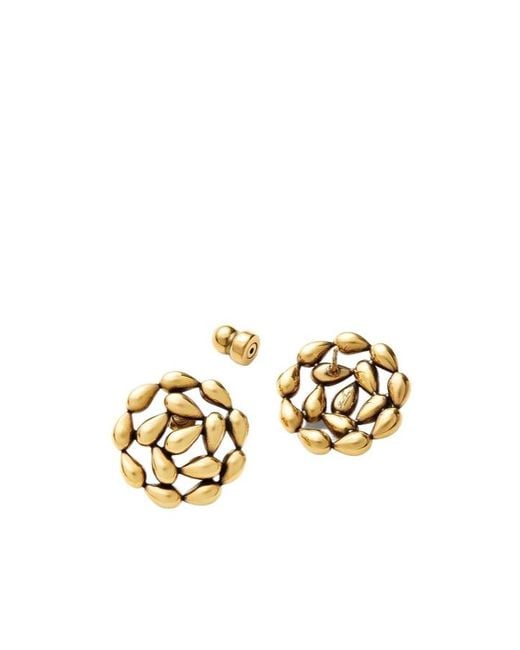 Loro Piana Metallic Droplet Flowers Earrings