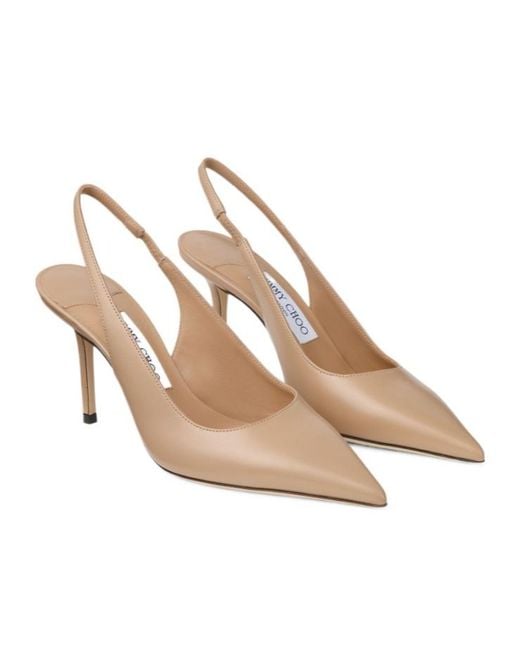 Jimmy Choo Natural Pointed-Toe High-Heeled Sandals