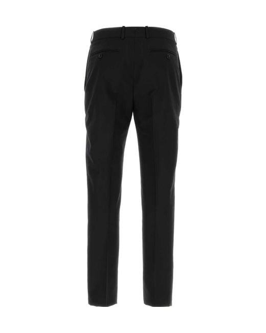 McQueen Black Straight-Leg Tailored Cigarette Trousers for men