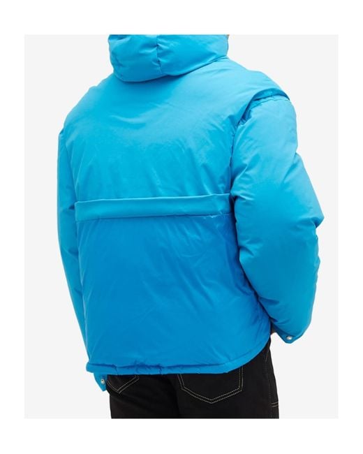 Represent Blue Layered Hooded Puffer for men