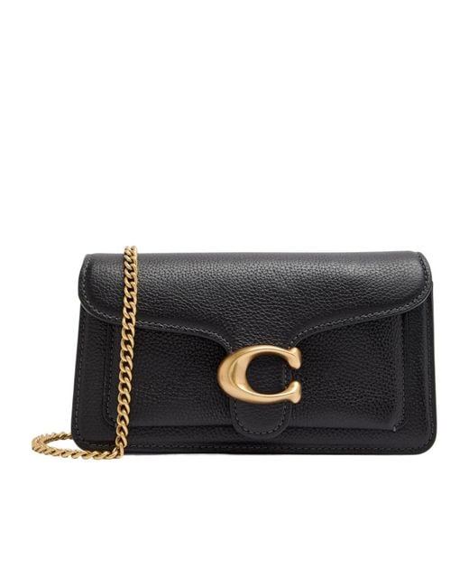 COACH Black Grained Leather Cross-Body Bag
