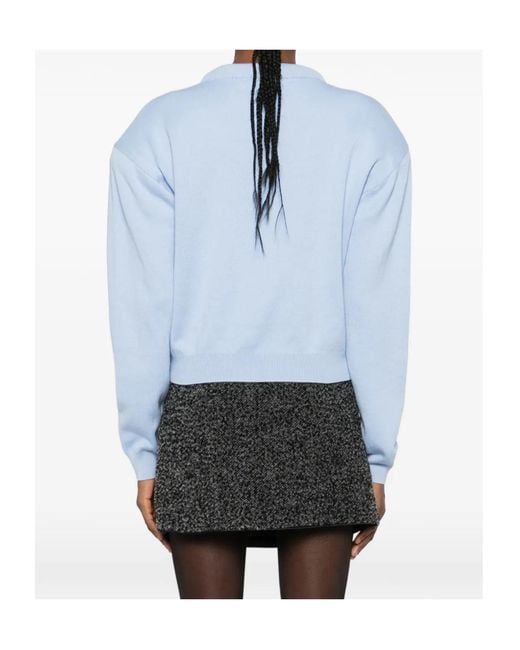 ROTATE BIRGER CHRISTENSEN Blue Logo-Button Cardigan