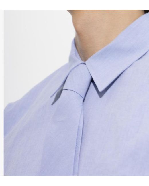 Dries Van Noten Blue Collared Long-Sleeved Shirt for men
