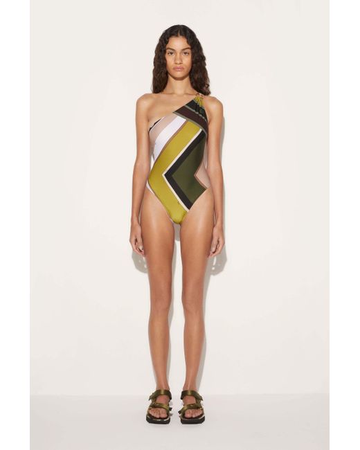 EMILIO PUCCI ♥美品 ♥ビキニ SIZE40 定価50,000円程 PUCCI Graphic-Print Ring-Detail Swimsuit in Yellow | Lyst