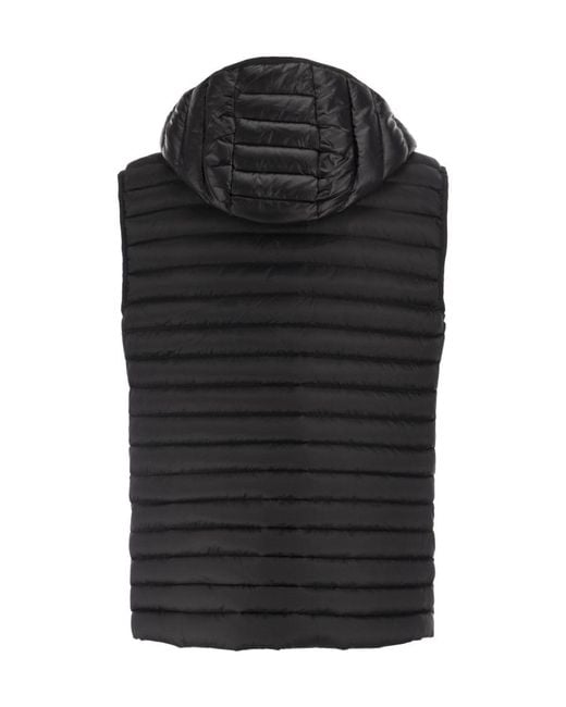 Moose Knuckles Black Logo-Patch Padded Gilet for men