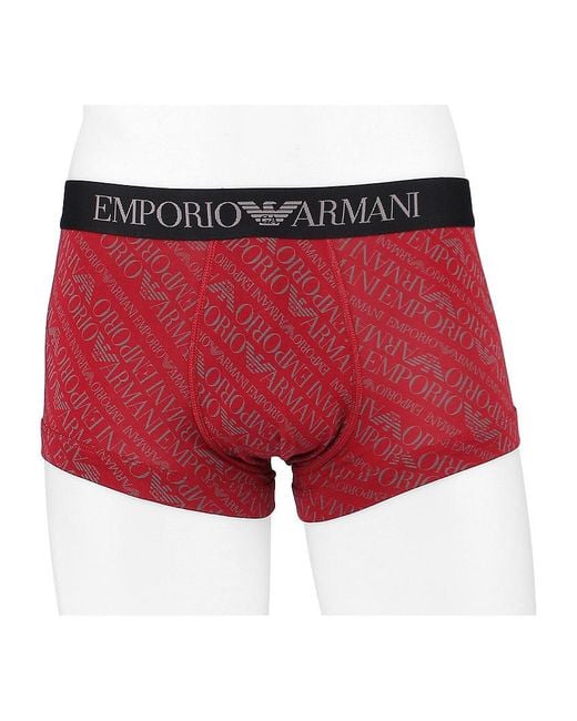 Emporio Armani Red Elastic Waist Underwear for men