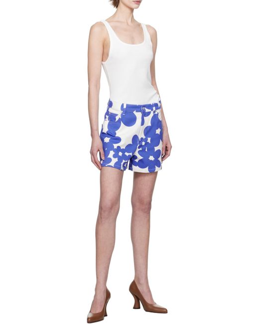 Marni Blue Floral-Printed Shorts