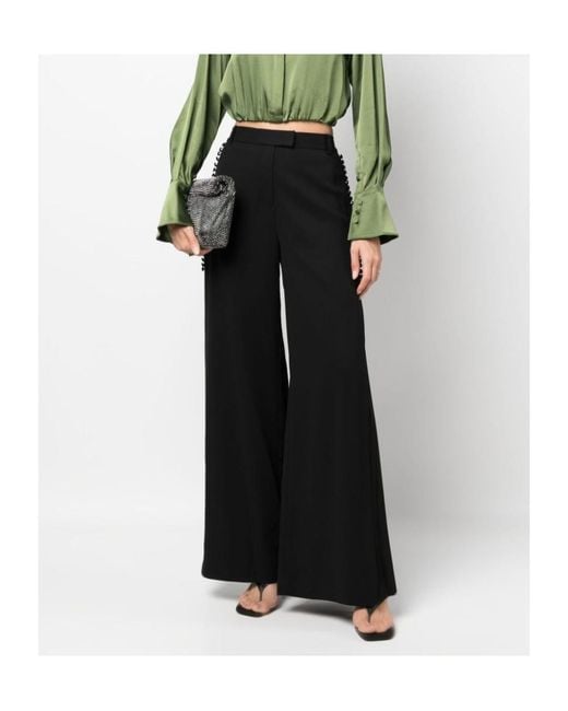 Jonathan Simkhai Black Blossom Pleated Tailored Trousers