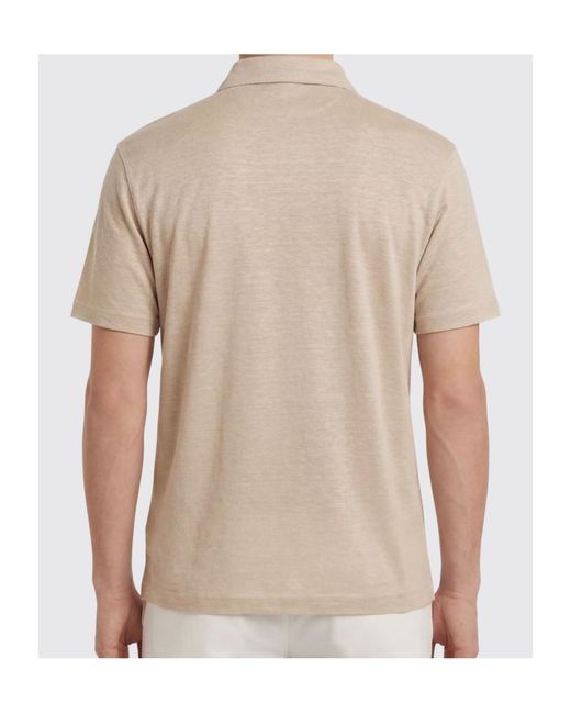Eleventy Natural Four-Button Knit Polo Shirt for men