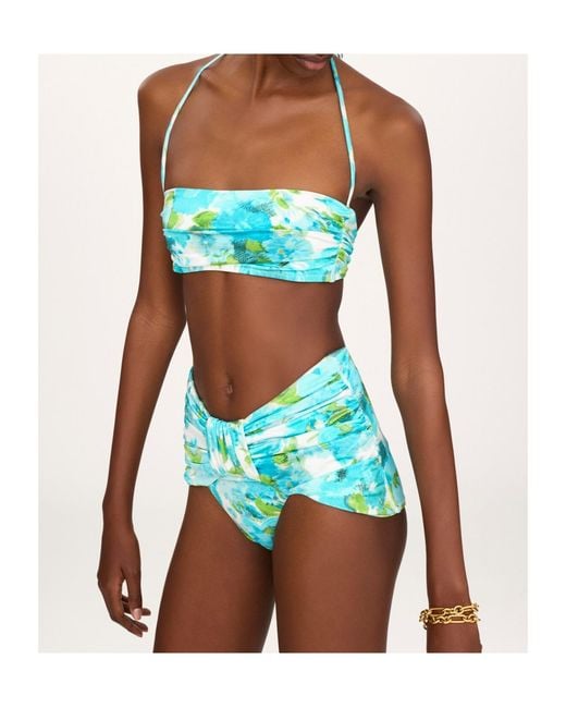 Chloé Blue Mid-Waist Draped Bikini Bottoms