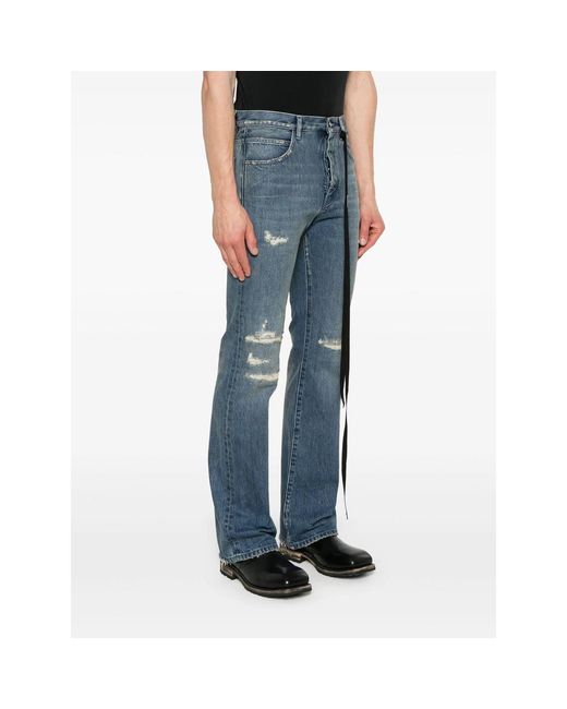 Ann Demeulemeester Blue Denim Trousers With Belt Loops for men