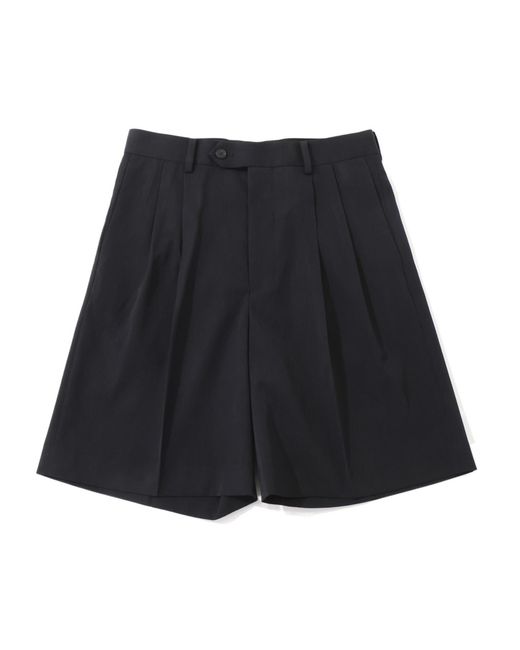 Auralee Black Wool Belt Loop Shorts for men