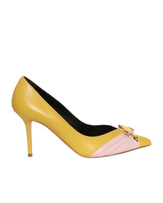 Elisabetta Franchi Metallic Bow Detail High Heels
