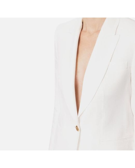 Elisabetta Franchi White Single-Breasted Long-Sleeved Jacket