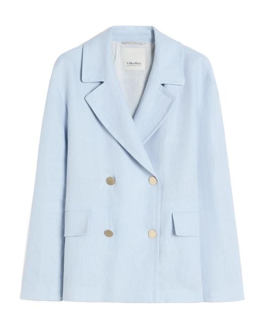 Max Mara Blue 'S Avenue Double-Breasted Jacket