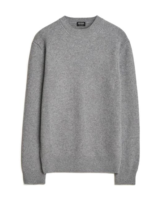 Zegna Gray Long-Sleeved Sweater for men