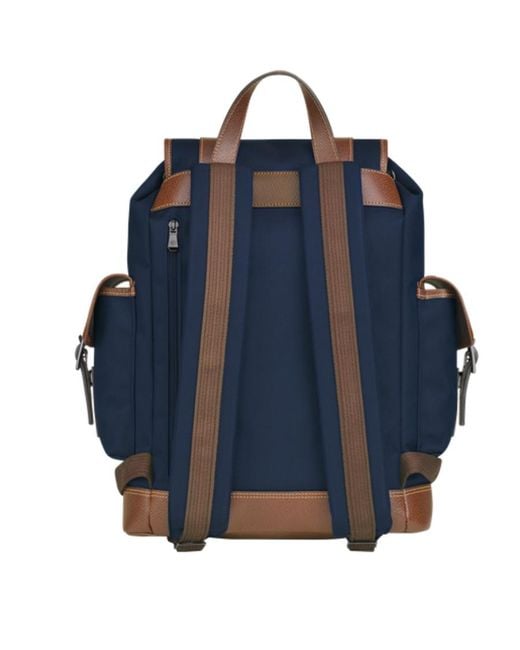 Longchamp Blue Boxford Strapped Backpack for men