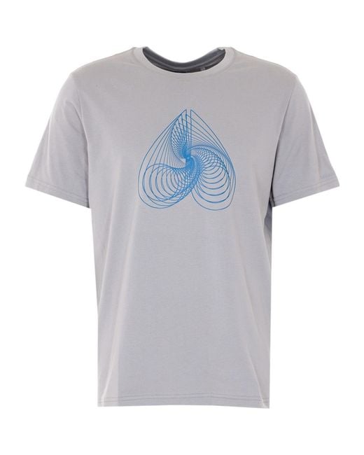 Moose Knuckles Gray Graphic Printed Crewneck T-Shirt for men