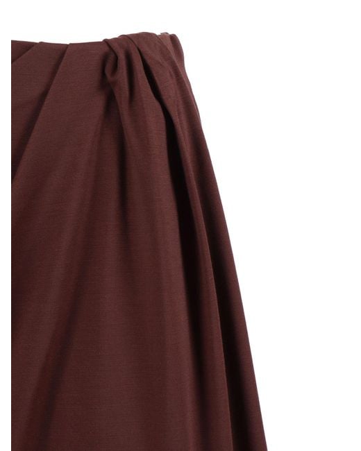 Weekend by Maxmara Brown Ruched Midi Skirt