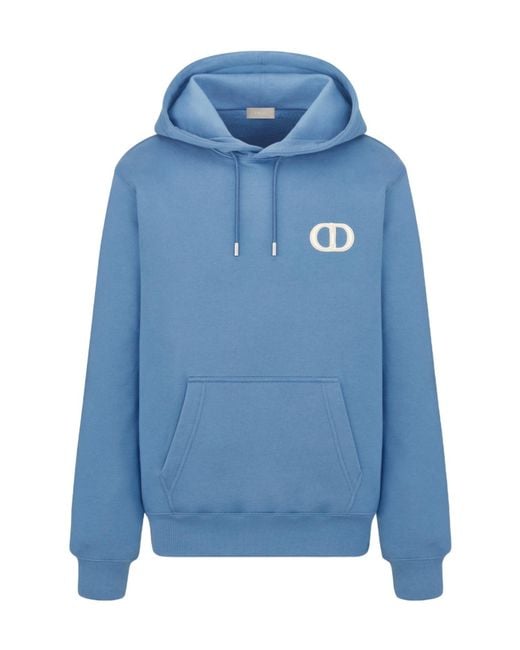Dior Cd Icon Hooded Sweatshirt in Blue for Men | Lyst