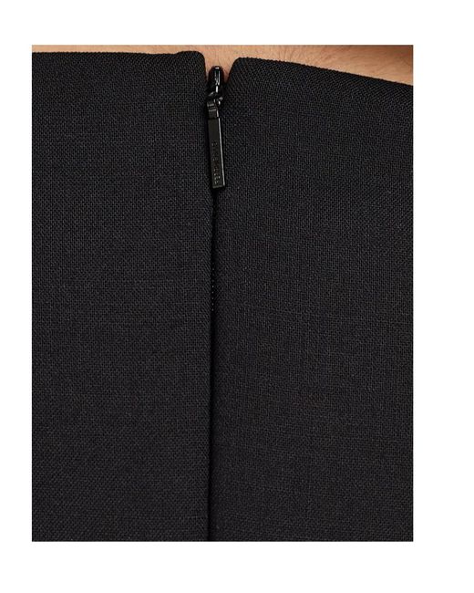 Ferragamo Black Ferragamo Gathered Neckline Corseted Dress