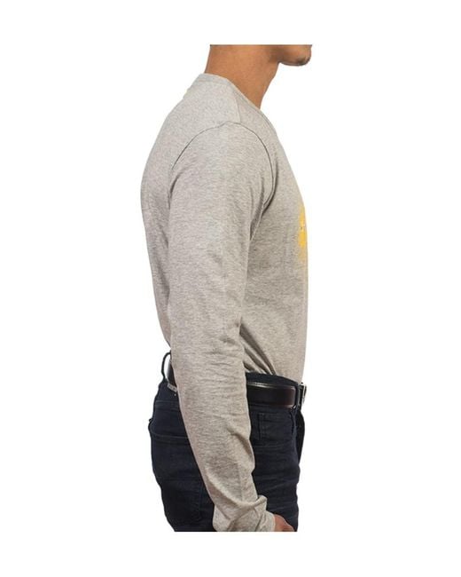 Boss Gray T-Shirt With Round Neck And Long Sleeves for men