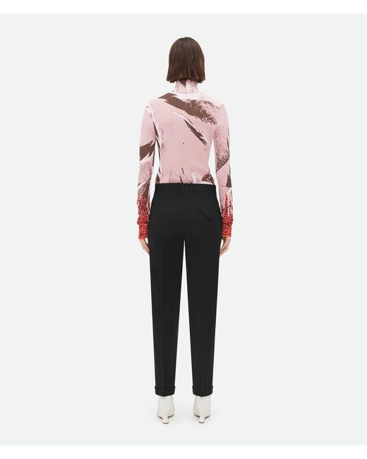 Bottega Veneta Black Slim-Fit Wool Casual Pants