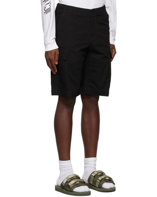 Carhartt Black Logo-Patch Knee-Length Cargo Shorts for men